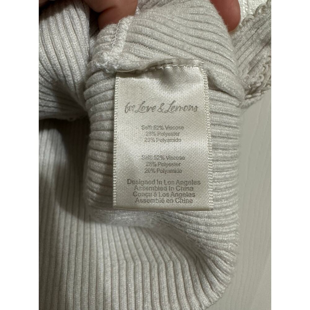 For love‎ and lemons pointelle cream bow cropped top size Large - Picture 4 of 6